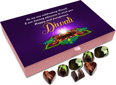 

Chocholik Diwali Gift - Its A Pleasure To Wish You All A Very Happy Diwali Chocolate Box - 12pc Truffles(144 g)