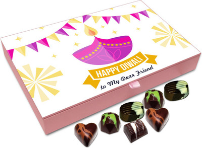 

Chocholik Diwali Gift Box - Happy Deepavali To All My Super Friends Chocolate Box - 12pc Truffles(144 g)