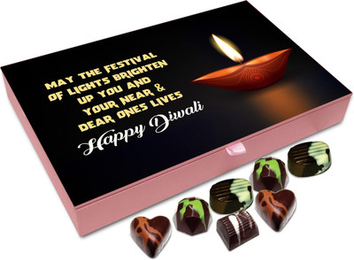 

Chocholik Diwali Gift Box - May The Festival Of Light Brighten Your Life Chocolate Box - 12pc Truffles(144 g)