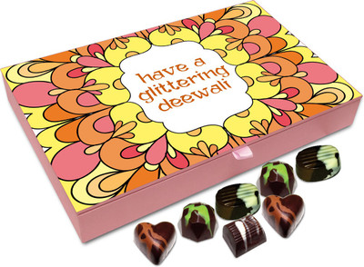 

Chocholik Diwali Gift Box - May This Diwali Sparkle Up You Life Chocolate Box - 12pc Truffles(144 g)
