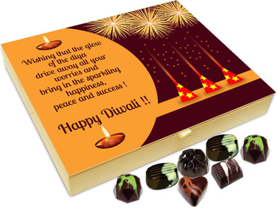 

Chocholik Diwali Gift Box - Wishing That The Glow Of Diwali Diya Drives Away All That Worries You Chocolate Box - 20pc Truffles(240 g)