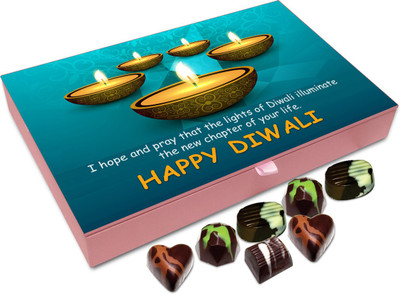 

Chocholik Diwali Gift - May The Diwali Light Illuminate New Chapter In Your life Chocolate Box - 12pc Truffles(144 g)