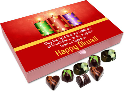 

Chocholik Diwali Gift Box - May The Light Of Diwali Show Us The Way Chocolate Box - 12pc Truffles(144 g)