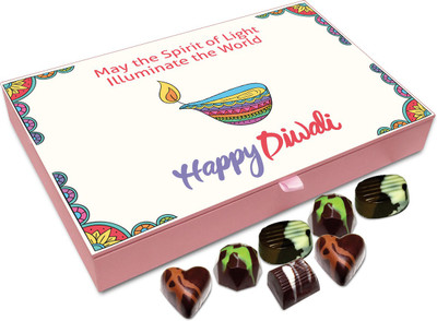 

Chocholik Diwali Gift Box - May The Diwali Spirit Illuminate The World Chocolate Box - 12pc Truffles(144 g)