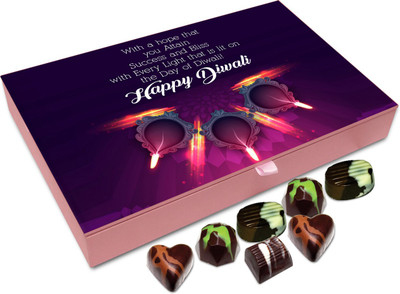 

Chocholik Diwali Gift - Wish You Achieve A Lot Of Success On Diwali Chocolate Box - 12pc Truffles(144 g)