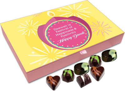 

Chocholik Diwali Gift - Deepawali Is Festival Of Happiness And Positivity Chocolate Box - 12pc Truffles(144 g)