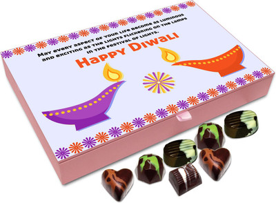 

Chocholik Diwali Gift - May Your Life Is As Colorful As Flickering Diwali Lights Chocolate Box - 12pc Truffles(144 g)
