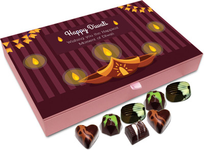 

Chocholik Diwali Gift - Wishing You Happiest Moments Of Diwali Chocolate Box - 12pc Truffles(144 g)