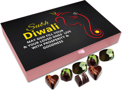 

Chocholik Diwali Gift - On This Diwali May God Gifts You Prosperity Chocolate Box - 12pc Truffles(144 g)