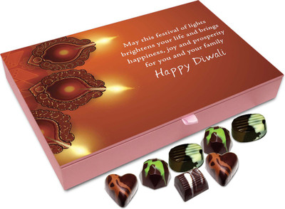 

Chocholik Diwali Gift Box - May The Festival Of Deepavali Brighten Up Your Life Chocolate Box - 12pc Truffles(144 g)