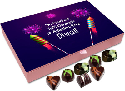 

Chocholik Diwali Gift - No Crackers Let's Celebrate Pollution Free Diwali Chocolate Box - 12pc Truffles(144 g)