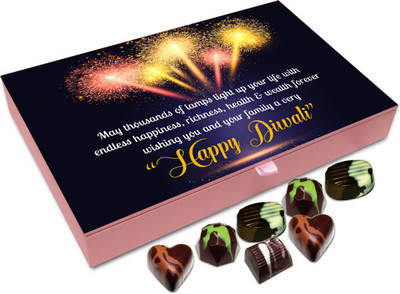 

Chocholik Diwali Gift - On This Diwali May Thousands Of Lamps Light Up Your Life Chocolate Box - 12pc Truffles(144 g)