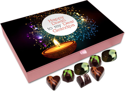 

Chocholik Diwali Gift - Happy Diwali To My Dear Grandpa Chocolate Box - 12pc Truffles(144 g)