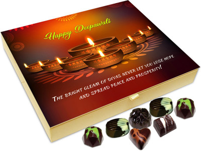 

Chocholik Diwali Gift - The Bright Gleam Of Diwali Diyas Spread Peace And Prosperity Chocolate Box - 20pc Truffles(240 g)
