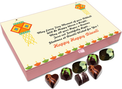 

Chocholik Diwali Gift Box - May This Diwali Be Happy Warm And Bright Chocolate Box - 12pc Truffles(144 g)