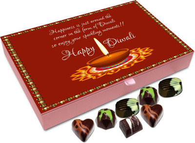 

Chocholik Diwali Gift Box - Enjoy Diwali With Sparkling Moments Chocolate Box - 12pc Truffles(144 g)