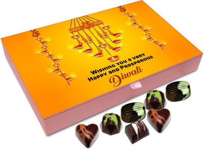 

Chocholik Diwali Gift - Wishing You A Very Happy And Bright Deepawali Chocolate Box - 12pc Truffles(144 g)