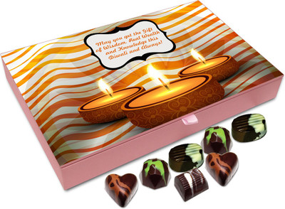 

Chocholik Diwali Gift - May You Get Lot Of Wisdom On Diwali Chocolate Box - 12pc Truffles(144 g)