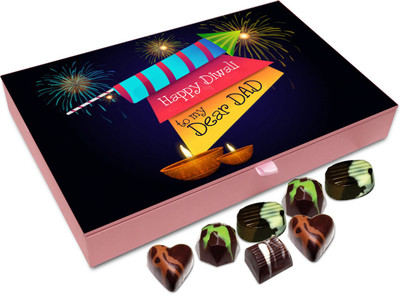 

Chocholik Diwali Gift Box - Happy Diwali To My dear Dad Chocolate Box - 12pc Truffles(144 g)