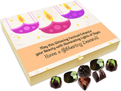 

Chocholik Diwali Gift - May The Glittering Festival Of Diwali Enhance Your Beauty Chocolate Box - 20pc Truffles(240 g)