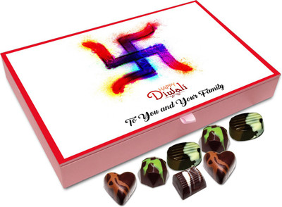 

Chocholik Diwali Gift - Lets Welcome Prince Ram On Diwali Chocolate Box - 12pc Truffles(144 g)