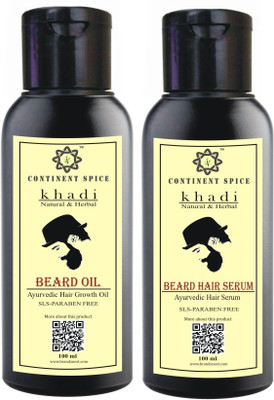 

Continent Spice KHADI BEARD OIL & SERUM-CS682005(Set of 2)
