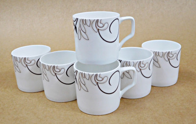 

Reddish Bone China(White, Pack of 6)