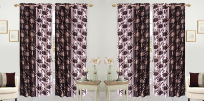 

Wonder Fab 213.36 cm (7 ft) Polyester Door Curtain (Pack Of 4)(Printed, Brown)