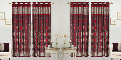 

Wonder Fab 213.36 cm (7 ft) Jacquard Door Curtain (Pack Of 4)(Printed, Maroon)