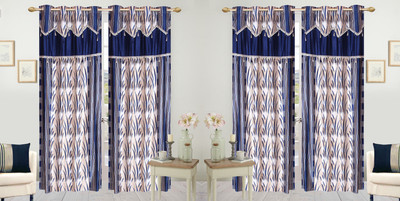 

Wonder Fab 213.36 cm (7 ft) Polyester Door Curtain (Pack Of 4)(Printed, Blue)