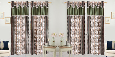 

Wonder Fab 213.36 cm (7 ft) Polyester Door Curtain (Pack Of 4)(Printed, Green)