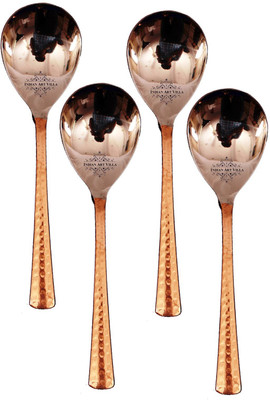 

IndianArtVilla Set of 4 Rice Spoon Steel, Copper Cutlery Set(Pack of 4)