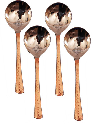 

IndianArtVilla Set of 4 Soup Spoon Steel, Copper Cutlery Set(Pack of 4)
