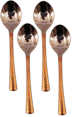 

IndianArtVilla Set of 4 Baby Spoon Steel, Copper Cutlery Set(Pack of 4)