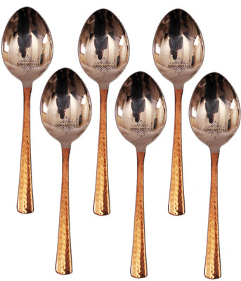 

IndianArtVilla Set of 6 Dessert Spoon Steel, Copper Cutlery Set(Pack of 6)