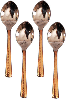 

IndianArtVilla Set of 4 Ice Cream Spoon Steel, Copper Cutlery Set(Pack of 4)