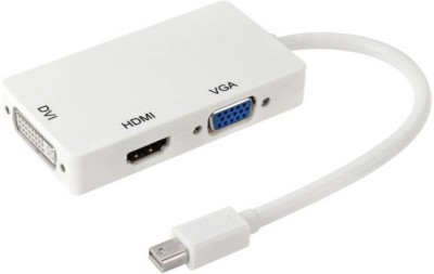 

Oxza 3 in 1 Thunderbolt Mini Display Port to HDMI VGA Adapter DVI Cable(Compatible with Projector, Hdtv, Display, White)