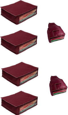 

Zadmus Designer Polyester Large Saree and Blouse Cover, Combo of 4 Saree & 2 Blouse Cover scov_06 X 4 + scov11 X 2(Marron)
