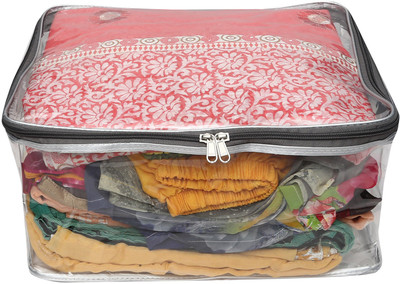 

Zadmus Designer Premium Transparent Jumbo Size Saree Cover Salwar Kamiz Suit & Garment Bag scov_05(Silver)