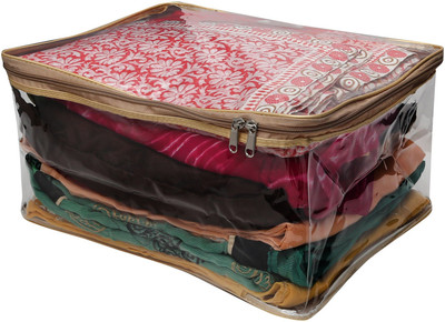 

Zadmus Designer Premium Transparent Jumbo Size Saree Cover Salwar Kamiz Suit & Garment Bag scov_04(Gold)