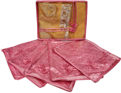 Zadmus Designer Premium Quality Satin Saree Cover capacity 2 Pcs- Combo Pack of 6 Pcs scov_03_combo6(Pink)