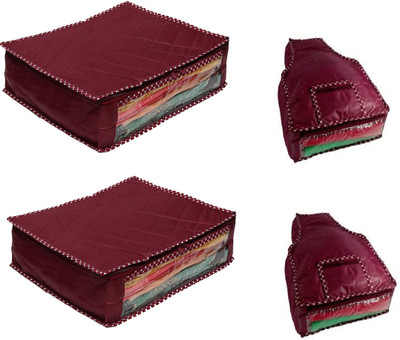 

Zadmus Designer Polyester Large Saree and Blouse Cover, Combo of 2 Saree & 2 Blouse Cover scov_06 X 2 + scov11 X 2(Marron)