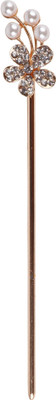 

Pink Rose Bridal Collection Bun Stick(White, Gold)