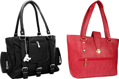 

Lady bar Shoulder Bag(Black, Red)