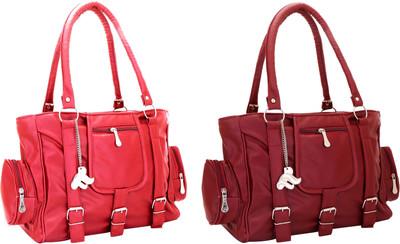 

Lady bar Shoulder Bag(Pink, Maroon), Maroon;pink