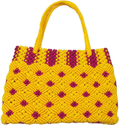 

Rosy Hand-held Bag(Yellow, Pink), Pink;yellow