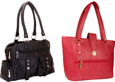 

Lady bar Shoulder Bag(Black, Red)
