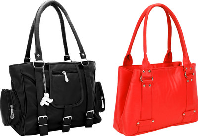 

Lady bar Shoulder Bag(Black, Red)