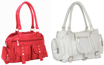 

Lady bar Shoulder Bag(Pink, White)