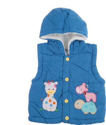 

Zonko Style Sleeveless Printed Baby Boys Jacket, Blue